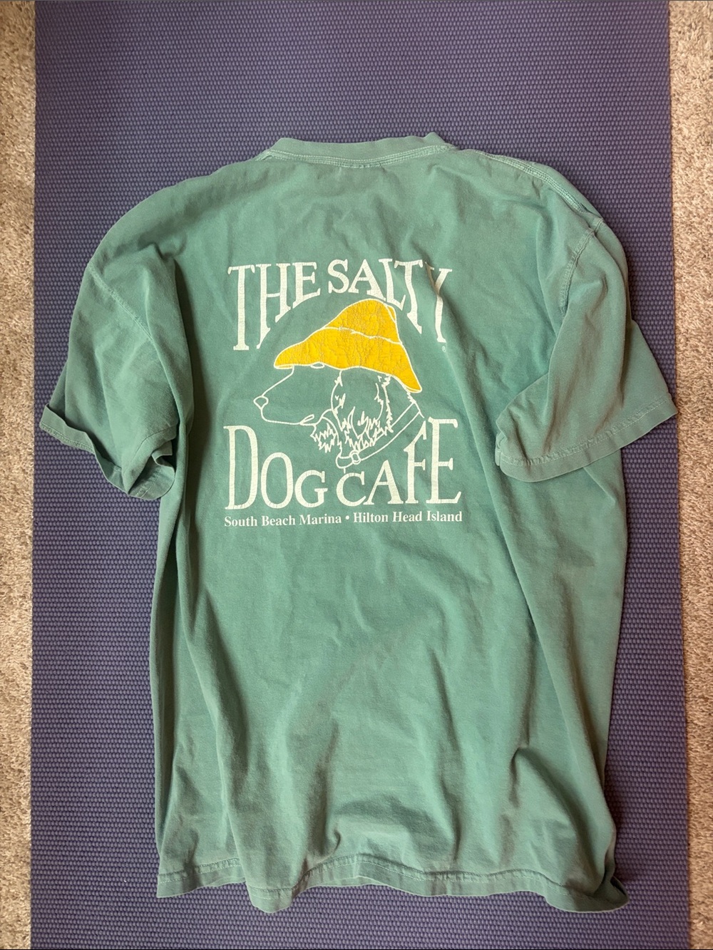 Salty Dog Cafe Size L Comfort Colors Green T Shirt 🤍🫶🏻